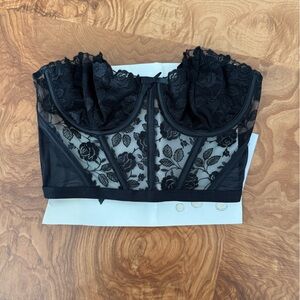 For Love And Lemons Black Lace Bra